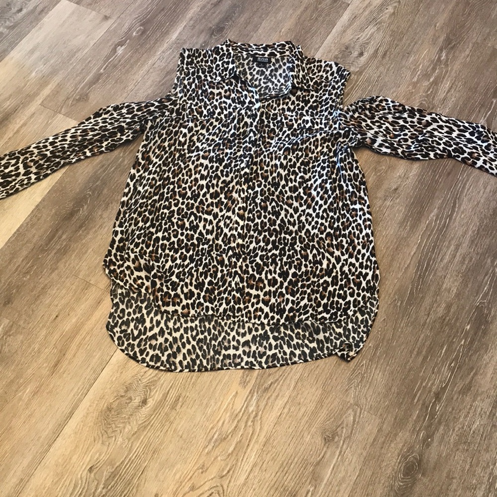 Cheetah cold shoulder blouse